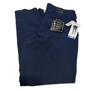NWT Robert Graham Blue Flat Front Dress Pants Mens 36x30 Stretch Easy Care